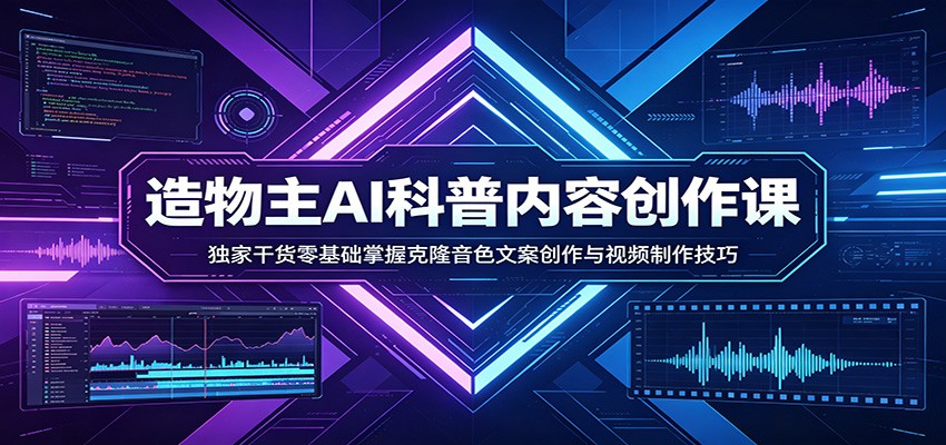 AI科普内容创作课：独家干货零基础掌握克隆音色文案创作与视频制作技巧-易工具