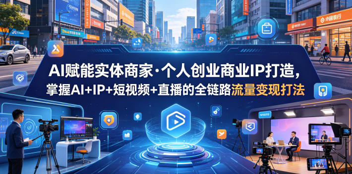 AI赋能实体商家·个人创业商业IP打造,掌握AI+IP+短视频+直播的全链路流量变现打法-易工具