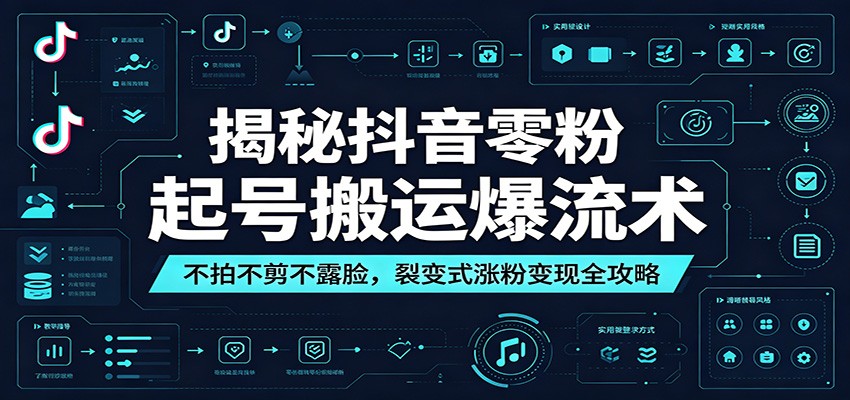 揭秘抖音零粉起号搬运爆流术:不拍不剪不露脸,裂变式涨粉变现全攻略-易工具