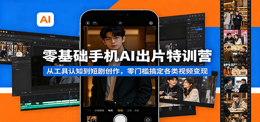 零基础手机AI出片特训营：从工具认知到短剧创作，零门槛搞定各类视频变现-易工具