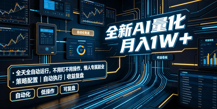 全新AI量化月入1W+，全天全自动运行，不用盯不用操作，懒人专属副业！【揭秘】