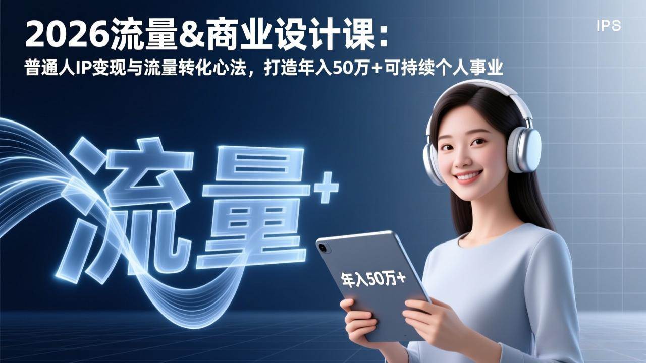 (17246期)2026流量&商业设计课:普通人IP变现与流量转化心法,打造年入50万+可持续个人事业-易工具