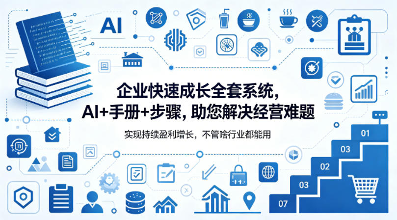 企业快速成长全套系统，AI+手册+步骤，助您解决经营难题，实现持续盈利增长，不管啥行业都能用-易工具