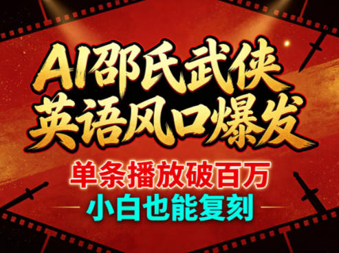 AI邵氏武侠英语风口爆发，单条播放破百万，小白也能复刻-易工具