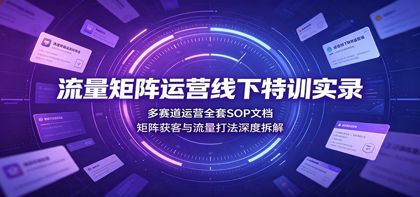 流量矩阵运营线下特训实录:多赛道运营全套SOP文档,矩阵获客与流量打法深度拆解-易工具