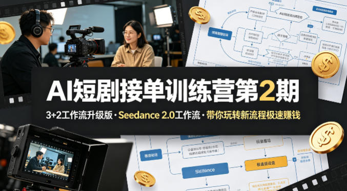 AI短剧接单训练营第2期，3+2工作流升级版，Seedance 2.0工作流，带你玩转新流程极速賺钱-易工具
