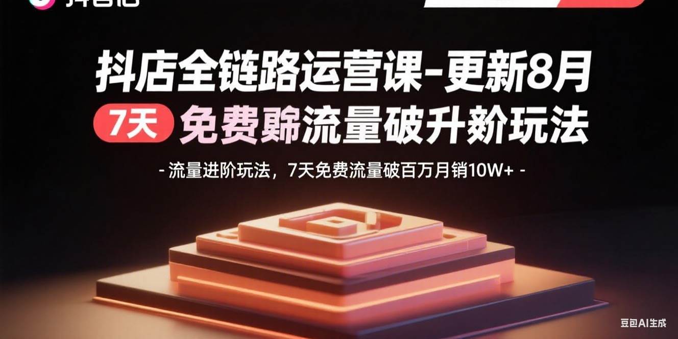 图片[1]-（15918期）抖店全链路运营课-更新8月：流量进阶玩法，7天免费流量破百万月销10W+-易工具