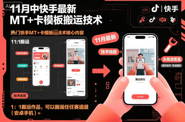 11月中快手最新MT+卡模板搬运技术，1：1搬运作品，可以搬运任何赛道（安卓手机）-易工具