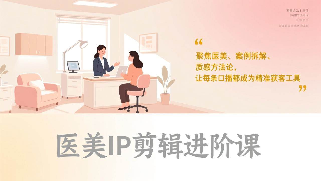 （17303期）医美IP剪辑进阶课，聚焦医美、案例拆解、质感方法论，让每条口播都成为精准获客工具-易工具