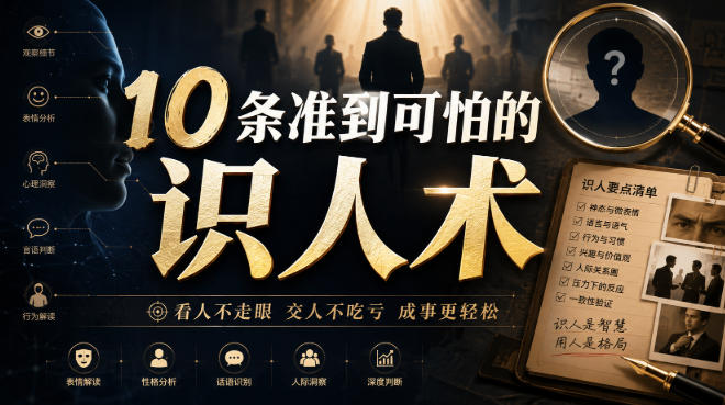付费文章：10条准到可怕的识人术-易工具