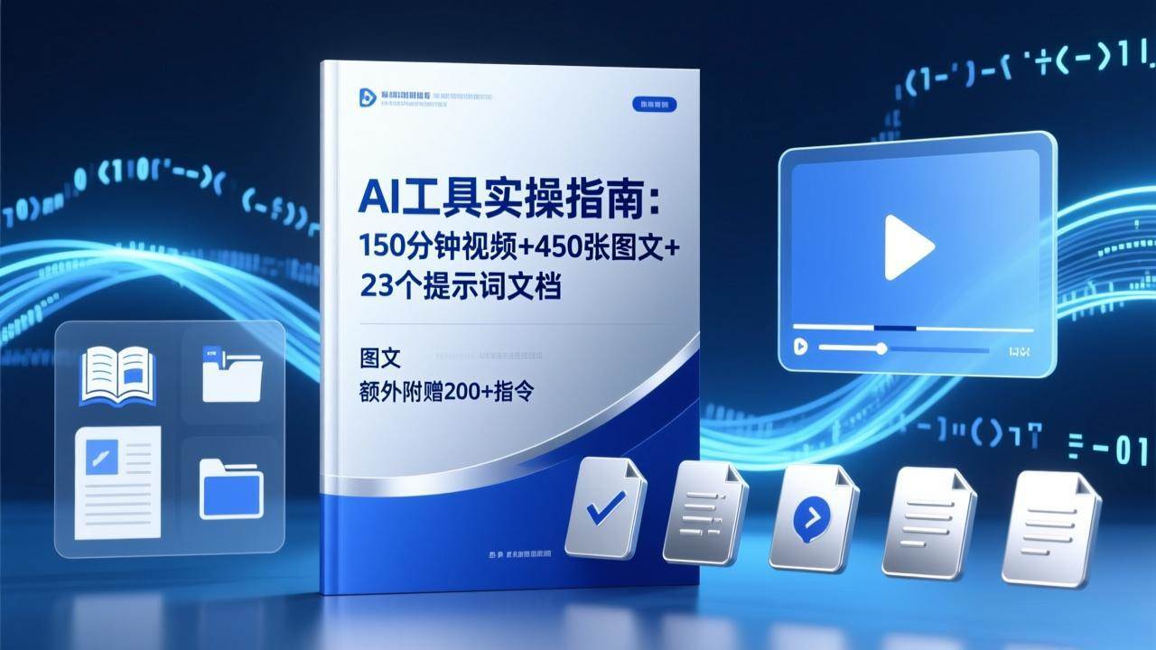 （17504期）AI工具实操指南：150分钟视频+450张图文+23个提示词文档，额外附赠200+指令-易工具