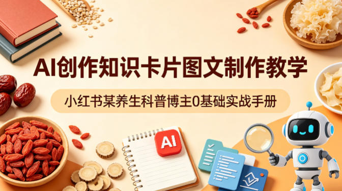 AI创作知识卡片图文制作教学，小红书某养生科普博主0基础实战手册-易工具