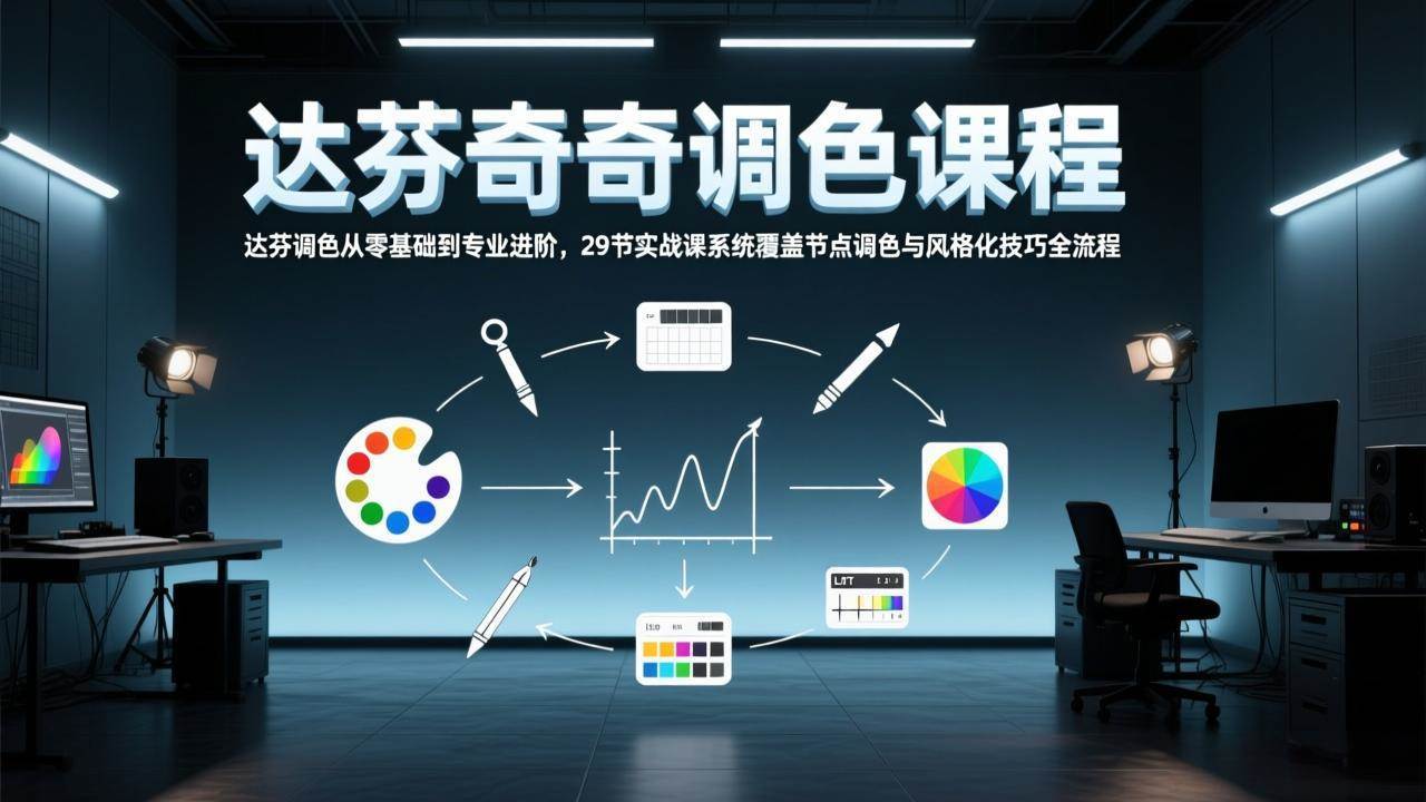 （17484期）达芬奇调色从零基础到专业进阶，29节实战课系统覆盖节点调色与风格化技巧全流程-易工具