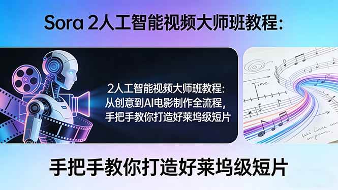 （17688期）Sora 2人工智能视频大师班教程：从创意到AI电影制作全流程，手把手教你打造好莱坞级短片-易工具
