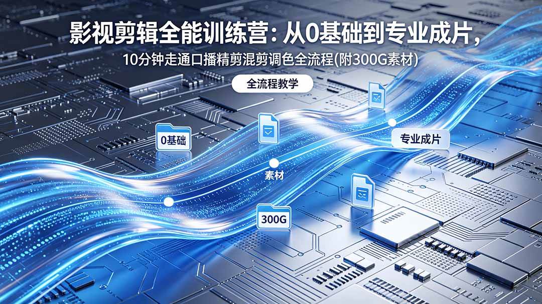 (18664期)2026影视剪辑全能实战课|0基础到专业成片,全流程教学,高清带300G素材-易工具