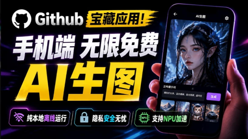 Github宝藏应用!手机端无限免费AI生图,纯本地离线运行,支持NPU加速斩获3.1k stars,local-dream-易工具