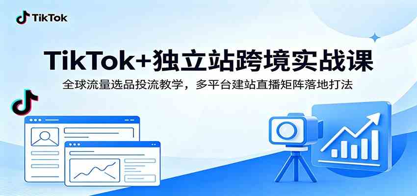 TikTok+独立站跨境实战课:全球流量选品投流教学,多平台建站直播矩阵落地打法-易工具