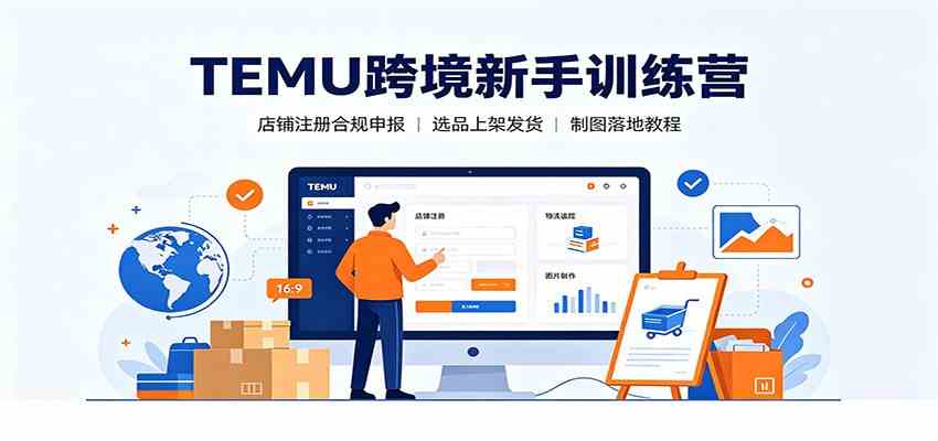 TEMU跨境新手训练营:店铺注册合规申报,选品上架发货制图落地教程-易工具