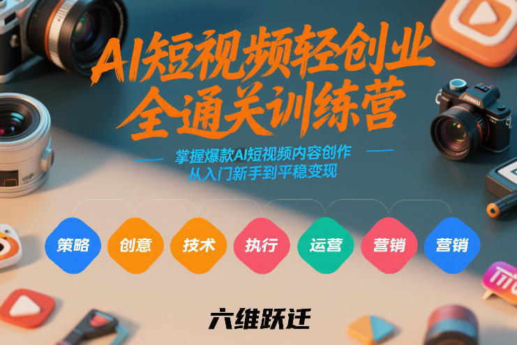 AI短视频轻创业全通关训练营，掌握爆款AI短视频内容创作，从入门新手到平稳变现的六维跃迁-易工具