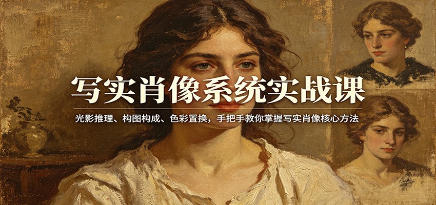 写实肖像系统实战课：光影推理、构图构成、色彩置换，手把手教你掌握写实肖像核心方法-易工具