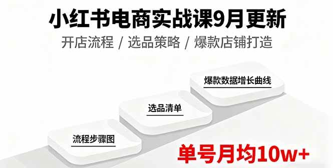 图片[1]-（16120期）小红书电商实战课9月更新，开店流程/选品策略/爆款店铺打造，单号月均10w+-易工具
