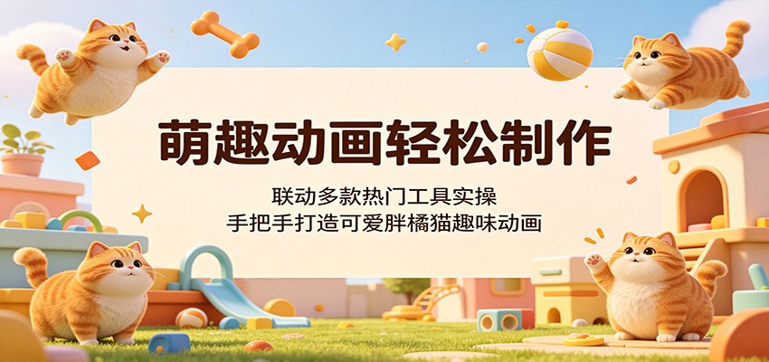 萌趣动画轻松制作，联动多款热门工具实操，手把手打造可爱胖橘猫趣味动画-易工具
