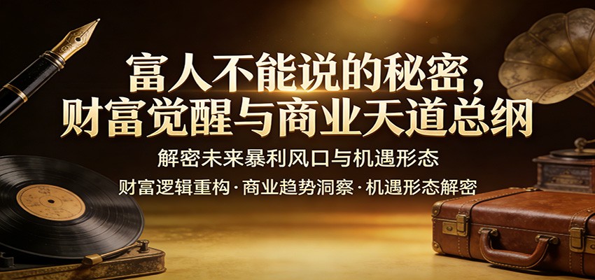 富人不能说的秘密,财富觉醒与商业天道总纲,解密未来暴利风口与机遇形态-易工具