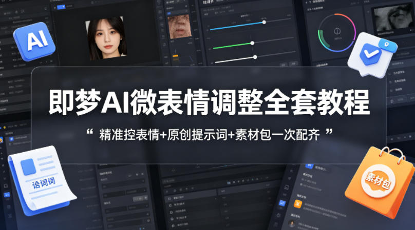 即梦AI微表情调整全套教程，精准控表情+原创提示词+素材包一次配齐-易工具