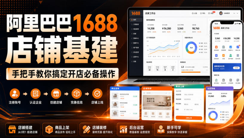阿里巴巴1688店铺基建，手把手教你搞定开店必备操作（更新8月）-易工具
