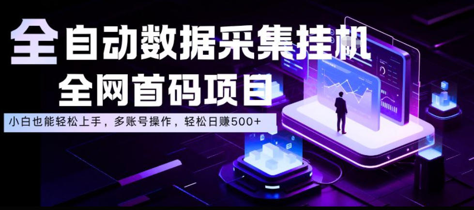 全自动数据采集挂G，全网首码项目，简单易操作，小白也能轻松上手，多账号操作，轻松日入500+【揭秘】-易工具