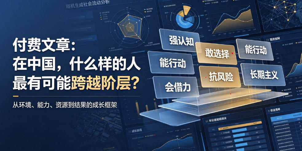 付费文章:在中国,什么样的人最有可能跨越阶层? 付费文章:在中国,什么样的人最有可能跨越阶层?