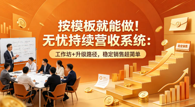 按模板就能做！无忧持续营收系统：工作坊+升级路径，稳定销售超简单【原创双语字幕】-易工具