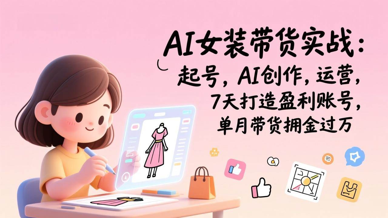 （17117期）AI女装带货实战班（更新）：起号，AI创作，运营，7天打造盈利账号，单月带货佣金过万-易工具