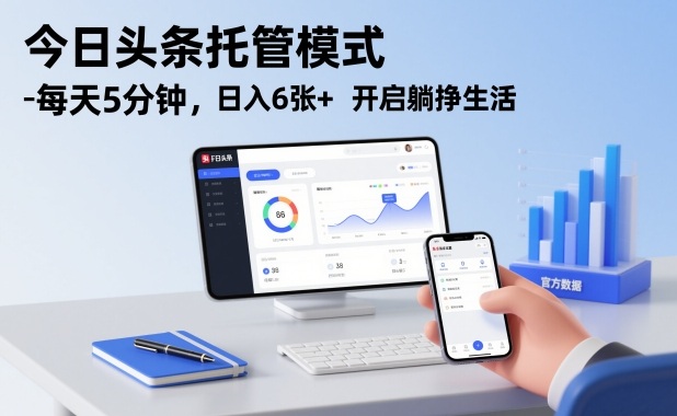 今日头条托管模式，每天5分钟，日入6张+，开启躺挣生活【揭秘】-易工具