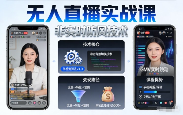 宝子哥无人直播实战课,非实时防风技术,聚焦抖音快手等平台直播带货,轻松开启直播变现之路(更新2026年6月19日) 宝子哥无人直播实战课,非实时防风技术,聚焦抖音快手等平台直播带货,轻松开启直播变现之路(更新2026年6月19日)