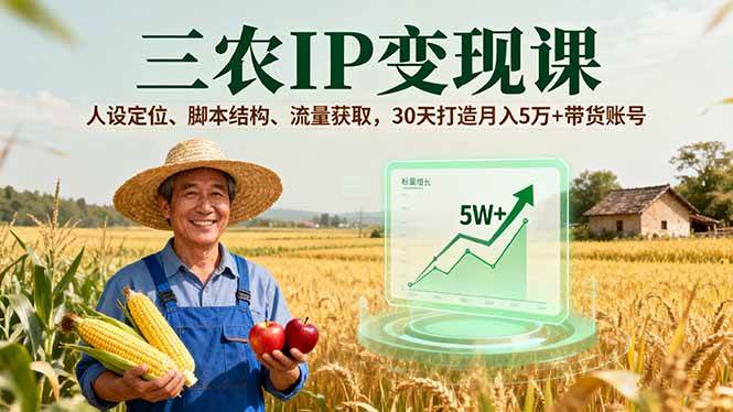 图片[1]-（16044期）三农IP变现课，人设定位、脚本结构、流量获取，30天打造月入5万+带货账号-易工具