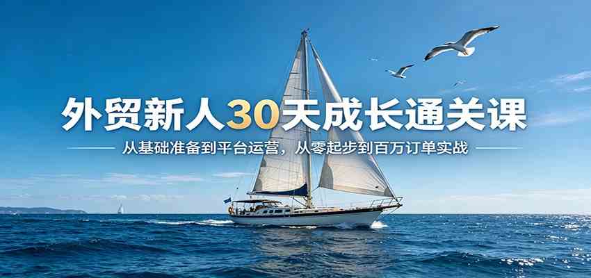 外贸新人30天成长通关课：从基础准备到平台运营，从零起步到百万订单实战-易工具