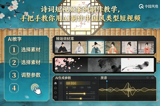 古诗词短视频案例制作教学，手把手教你用AI制作中国风类型短视频-易工具