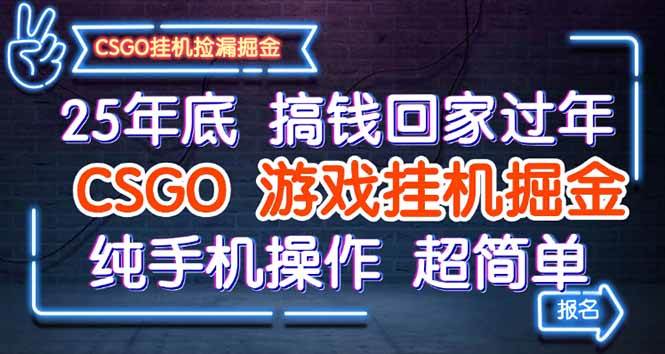 图片[1]-（16343期）25年底搞钱回家过年，CSGO游戏挂机掘金，纯手机操作超简单-易工具