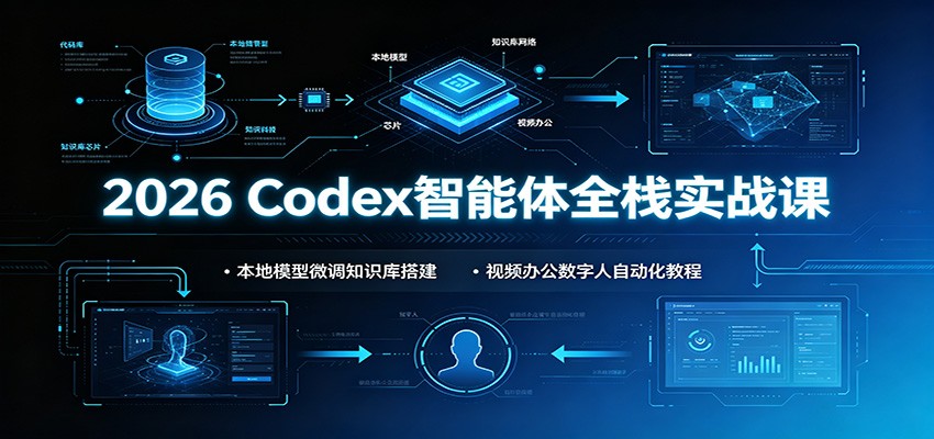 2026 Codex智能体全栈实战课:本地模型微调知识库搭建,视频办公数字人自动化教程-易工具