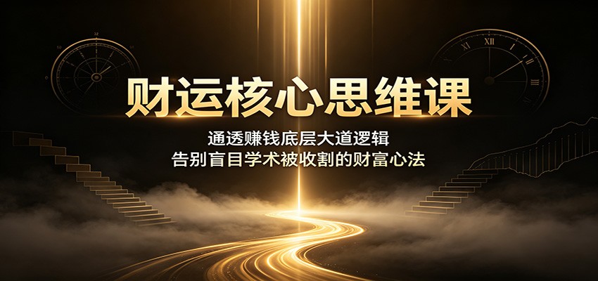 财运核心思维课:通透赚钱底层大道逻辑,告别盲目学术被收割的财富心法 财运核心思维课:通透赚钱底层大道逻辑,告别盲目学术被收割的财富心法