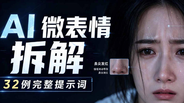 AI微表情拆解提示词合集,精准调控AI角色表情,可直接复用,0基础也能调出影视级表情变化-易工具