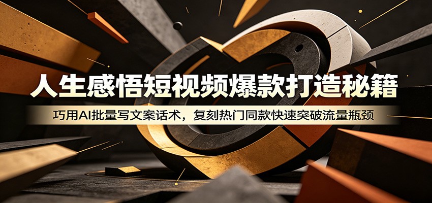 人生感悟短视频爆款打造秘籍:巧用A 批量写文案话术,复刻热门同款快速突破流量瓶颈-易工具
