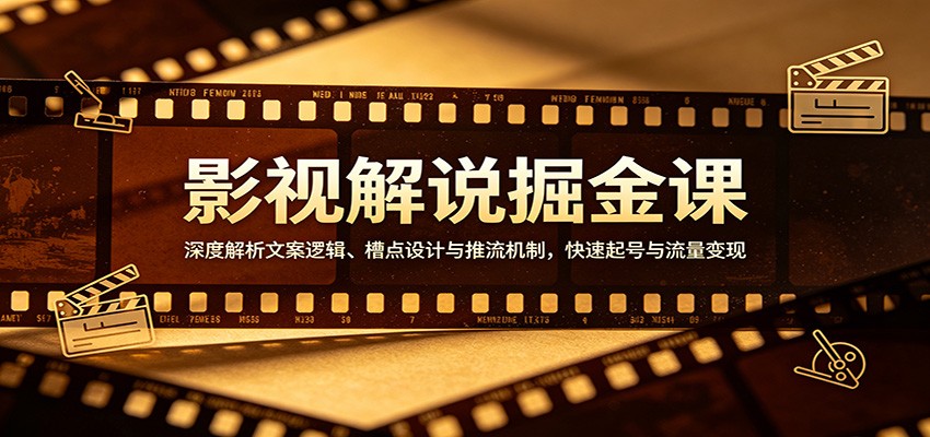 影视解说掘金课：深度解析文案逻辑、槽点设计与推流机制，快速起号与流量变现-易工具