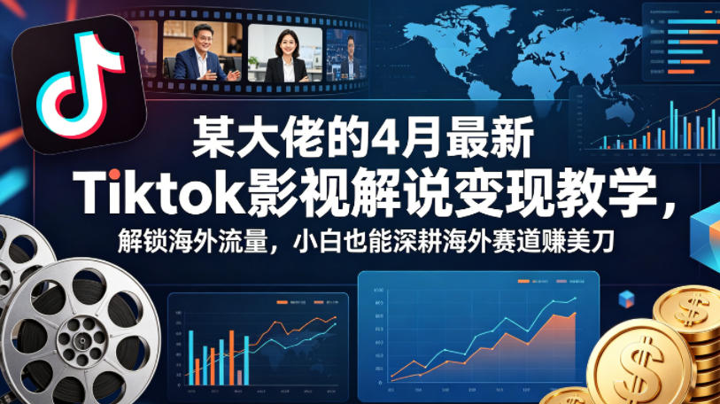 某大佬的4月最新Tiktok影视解说变现教学，解锁海外流量，小白也能深耕海外赛道賺美刀-易工具