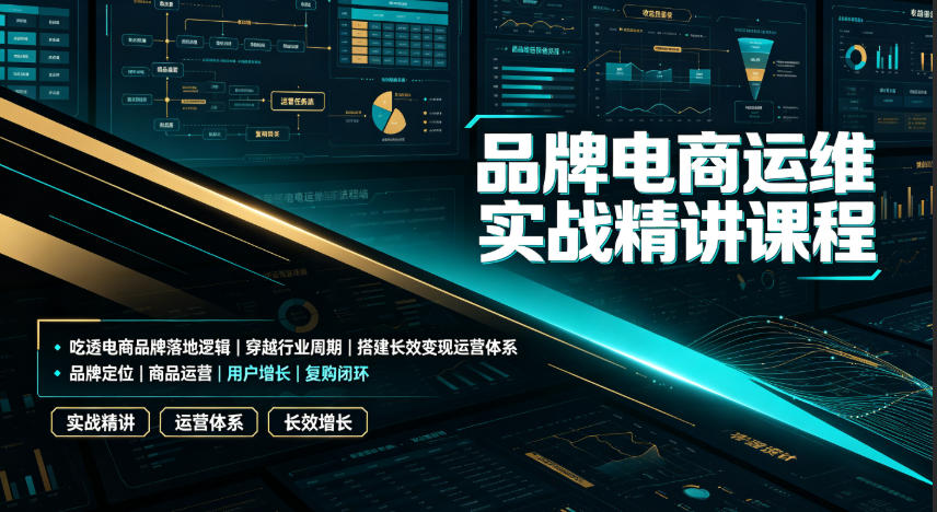 品牌电商运维实战精讲课程|吃透电商品牌落地逻辑、穿越行业周期、搭建长效变现运营体系 品牌电商运维实战精讲课程|吃透电商品牌落地逻辑、穿越行业周期、搭建长效变现运营体系