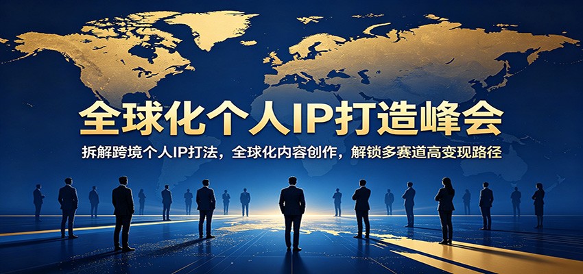 全球化个人IP打造峰会：拆解跨境个人IP打法，全球化内容创作，解锁多赛道高变现路径-易工具