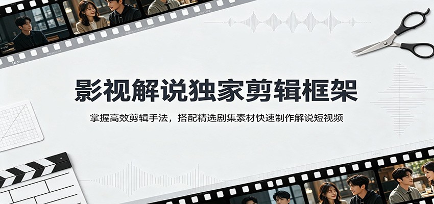 影视解说独家剪辑框架:掌握高效剪辑手法,搭配精选剧集素材快速制作解说短视频-易工具