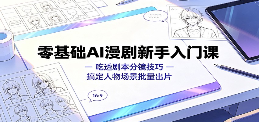 零基础AI漫剧新手入门课：吃透剧本分镜技巧，搞定人物场景批量出片-易工具