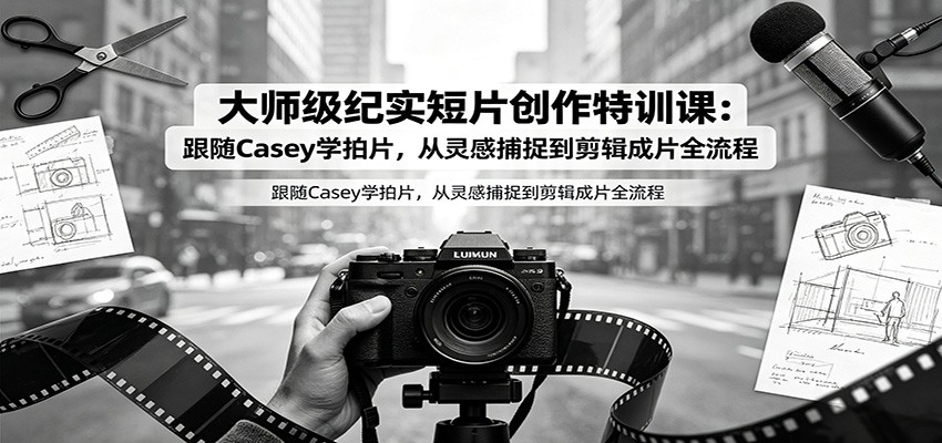 大师级纪实短片创作特训课:跟随Casey学拍片,从灵感捕捉到剪辑成片全流程-易工具